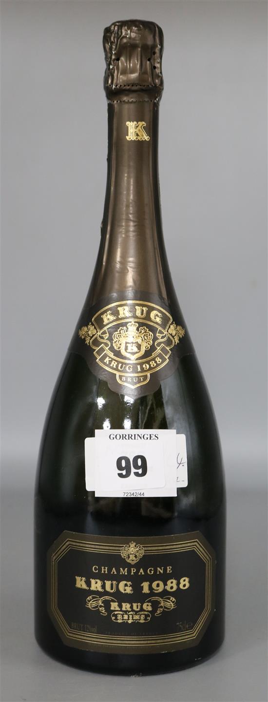 One bottle of Krug Champagne, 1988.